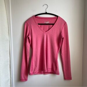 Under Armour Pink HeatGear Long Sleeve Workout Top Size M